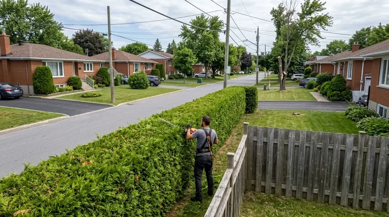 Taille de haie de cedres Longueuil